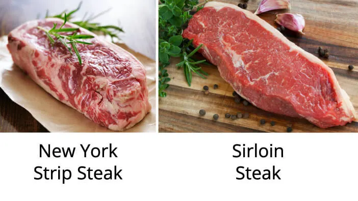 Differences Between New York Strip & Sirloin Steak