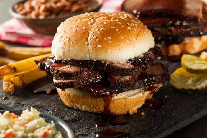 13+ Meals To Make With Tough Roast Beef Leftovers 9 Smoked Barbecue Brisket Sandwich with Coleslaw