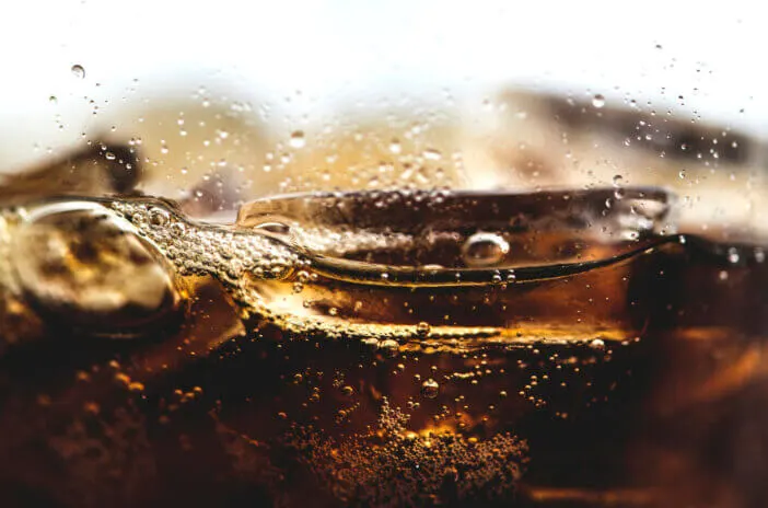 Fizzy cola drink macro shot