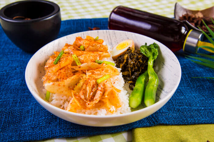 Beef tendon rice set meal