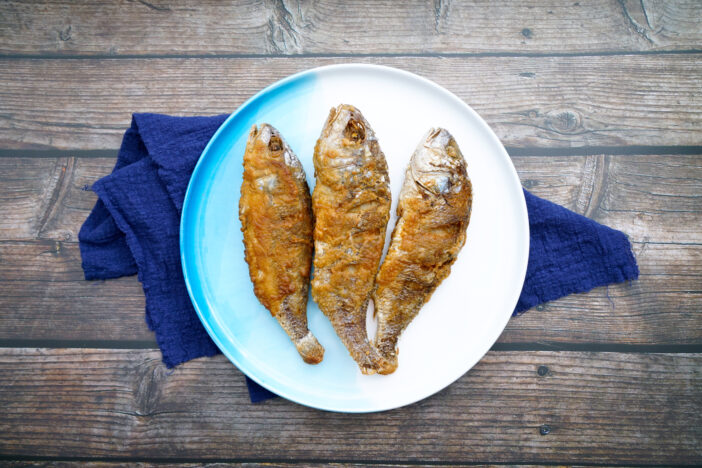 Fried yellow croaker with traditional Chinese food