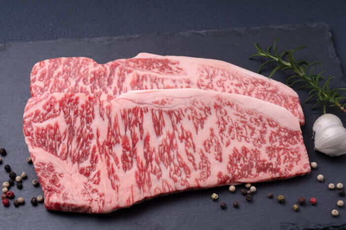 Japanese black beef sirloin steak meat