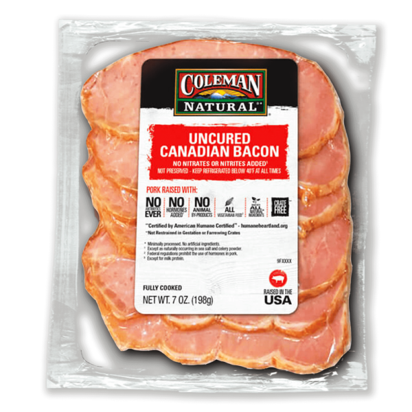 53795 coleman natural canadian bacon pkfv Coleman Natural Canadian Bacon