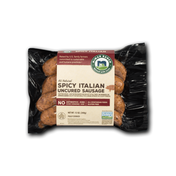 6036 pkg front Niman Ranch Spicy Italian Sausage